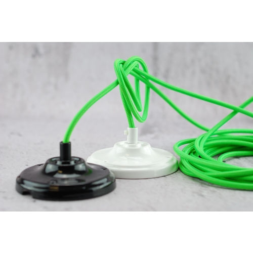 zielony kabel w oplocie do lamp